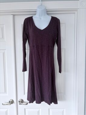 Horny Toad Long-Sleeve V-Neck Dress in Heather Plum